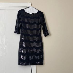 Black sequin mini dress